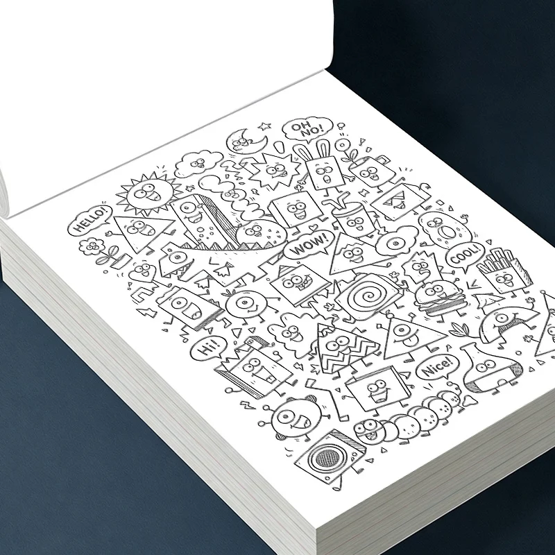 16 Pages Little Doodles Adult Coloring Book, Sketch Trace & Coloring Drawing Book, Can Be Colored and Traced view 4