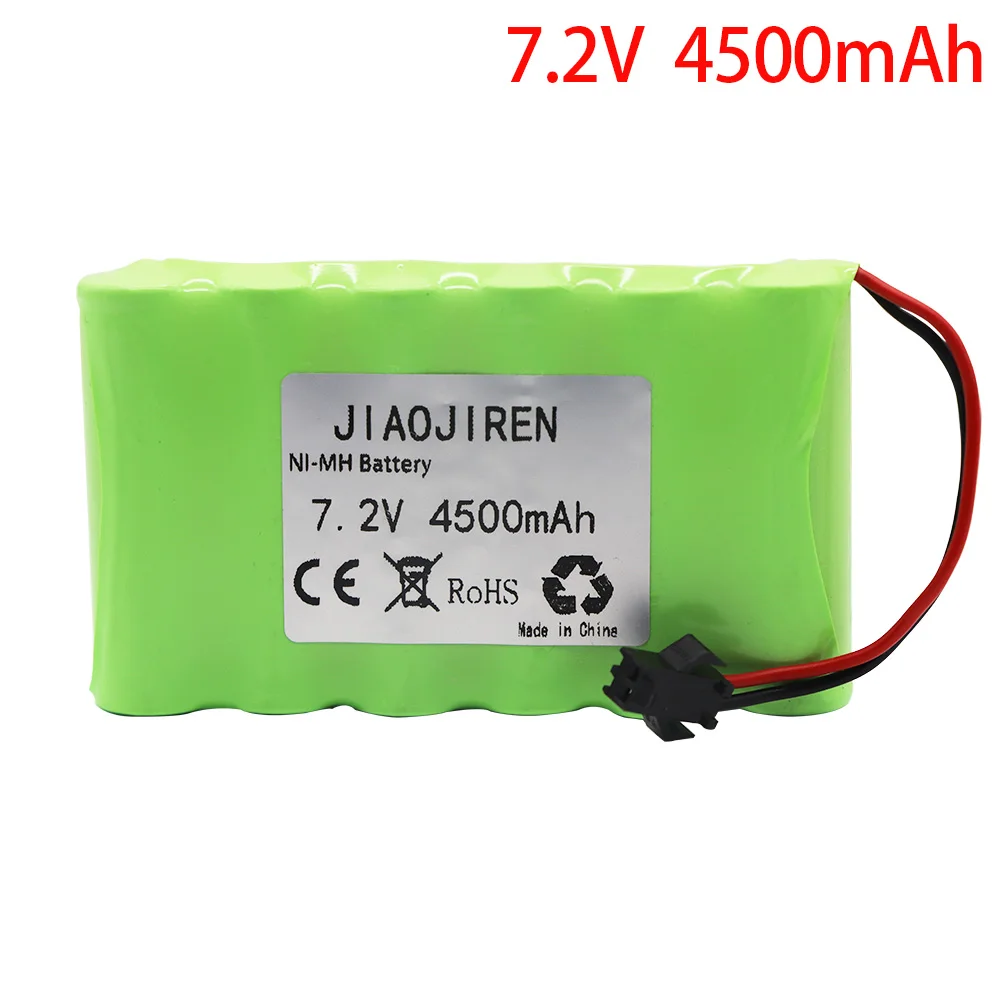 7.2v 4500mAh AA akumulator Nimh ze złączem SM do zabawki zdalnie sterowane samochodów czołgi Robot Gun 7.2v akumulator 3000mAh do zdalnie sterowana łódka Rc