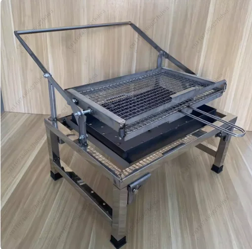 Portable Flip Grill Folding Camping New Stainless Steel Grilled Fish Rotatable Grill