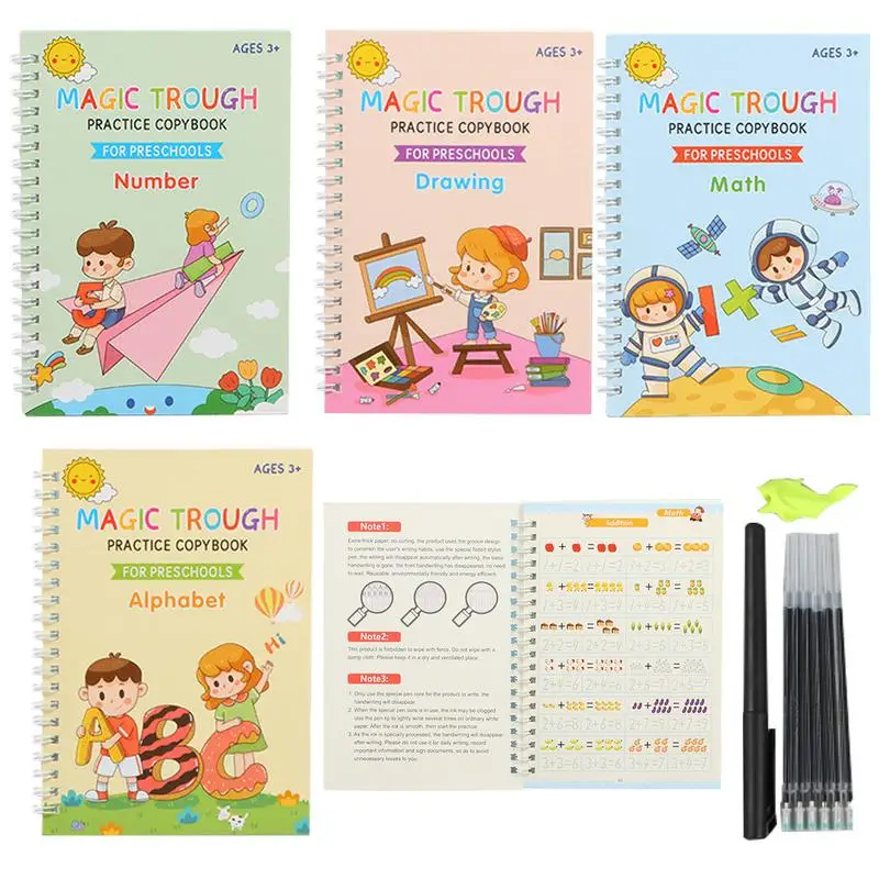 

Handwriting Practice Book Handwriting Workbooks Reusable Grooved Handwriting Workbooks Magic Copybook To Help Children Improve