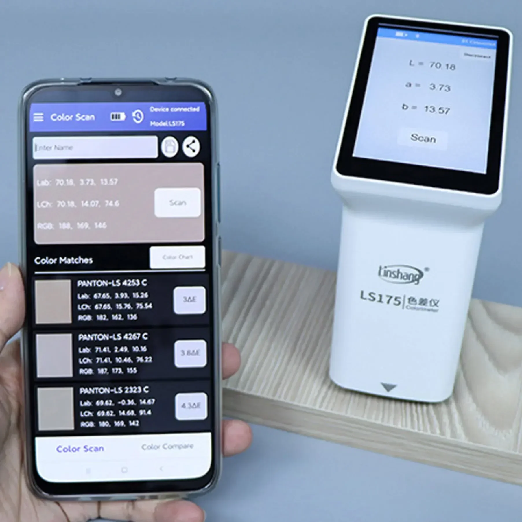 มือถือ LS175 45 ° /0 °   คัลเลอริมิเตอร์เรขาคณิตส่องสว่างพร้อมรูรับแสงขนาดใหญ่ 20 มม. หน้าจอสัมผัสขนาด 3.5 นิ้ว