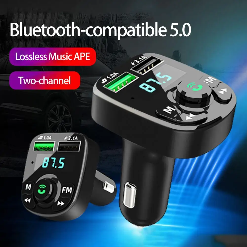 

Car Bluetooth Charger Handsfree Call Speaker FM Transmitter 25W QC3.0 Fast USB Charger Sound Box Car Adapter Audio Receiver