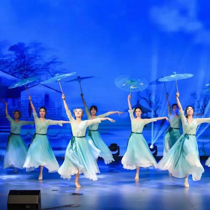 Classical dancer performance costumes women oversized practice dance clothes Chinese style folk dance dress chinese dancecostume