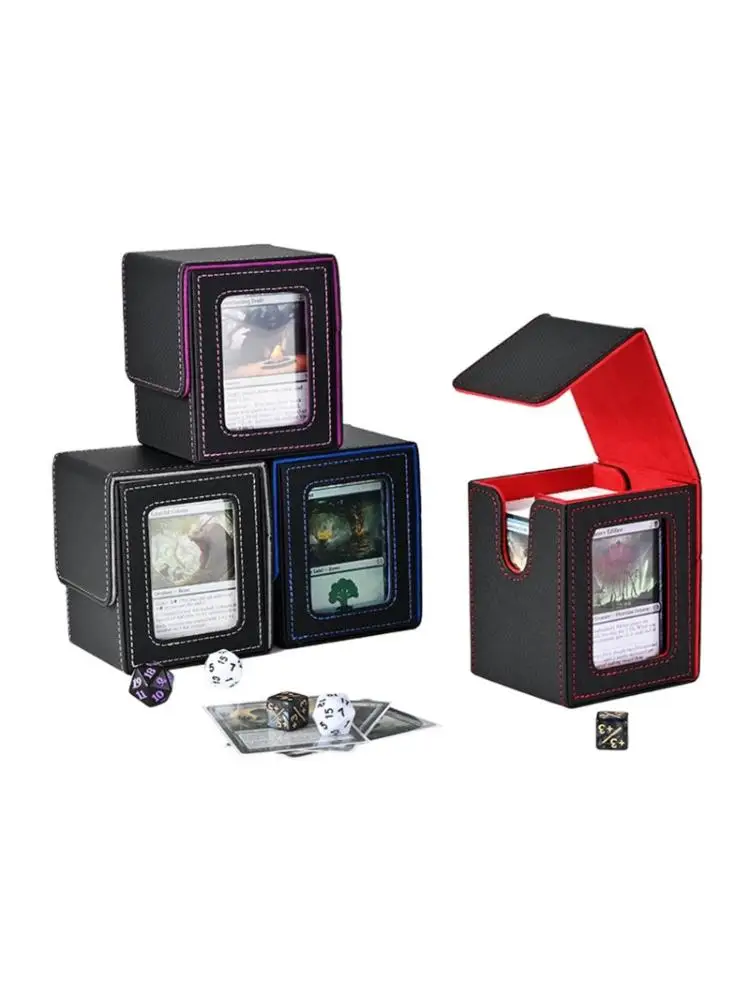 Artificial Leather Trading Card Box Holds 120 Shielded layouts And Markers