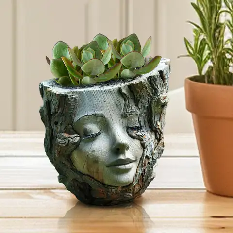 Head Planter Head Planter Pots Planter Resin Cute Vase Container Home Decorations Flowerpot Yard Decor Garden Statue
