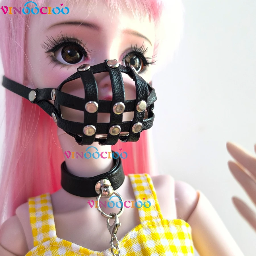 BJD Doll Mouth Cage Photo Props 1/4 1/6 1/3 BJD Doll Uncle Doll Choker Leadrope and Bite Stopper Mouth Chain Accessories