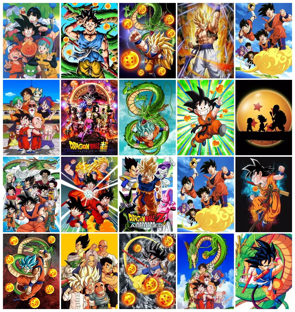 Japanese Cartoon Anime Diamond Painting D-ragon Ball Super Saiyan Mosaic Embroidery Cross Stitch Bathroom DIY Art Pattern Creat