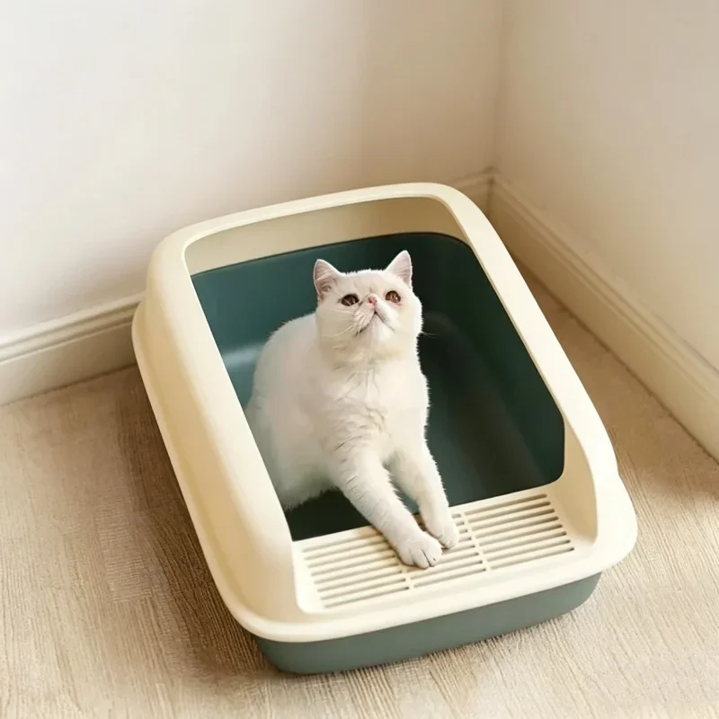 Anti-Spritz-Katzenklo, kleine Größe, tragbare Katzentoilette für den Innenbereich, für die tägliche Reinigung von Kätzchen