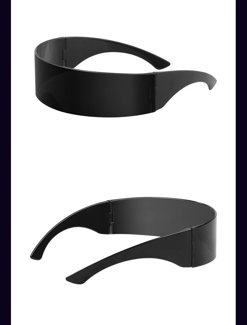 Futuristische Spiegelvisier-Sonnenbrille für Männer und Frauen Cyberpunk Shades Y2K Punk Rave Party Bühnen-Cosplay Spiegelgläser ﻿ – Detail 4