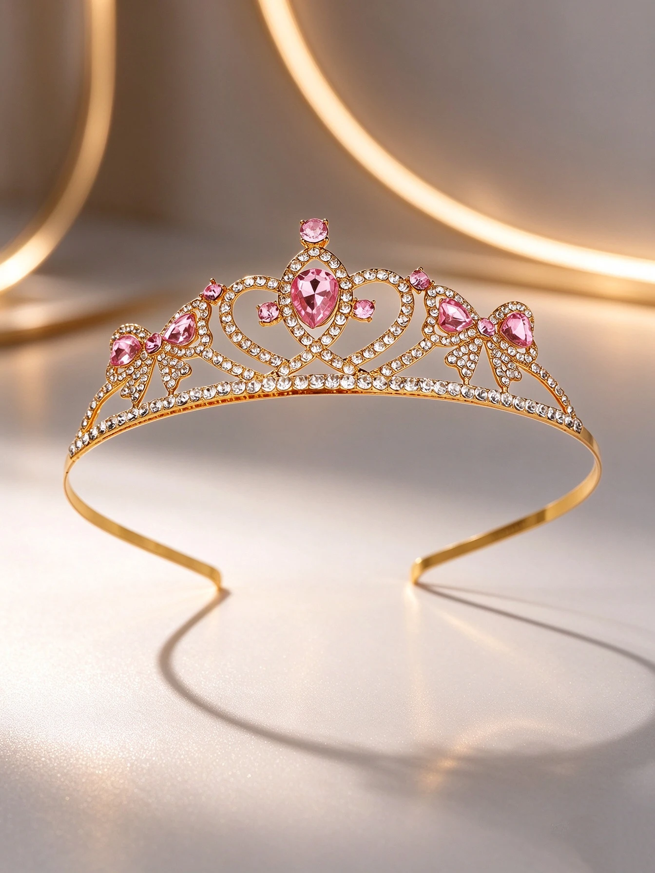 Multi-Color Rhinestone Crown Bridal Headpiece, Iridescent Green, Blue, and Pink Crystal Crown, Wedding Dress Evening Party Princess Hair Crown - view 2