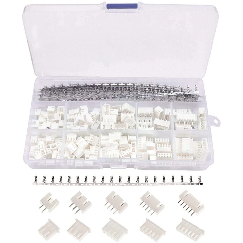 

460Pcs 2.54mm JST-XH Connector Kit with 2.54mm Female Pin Header and 2/3/4/5/6 Pin Housing Connector Adapter Plug