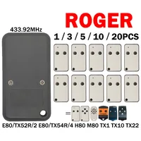 ROGER Technology E80 TX52R 2 E80 TX54R 4 TX22 H80 M80 TX1 TX10 Abridor de puerta de garaje Mando a distancia mando Transmisor 433.92MHz
