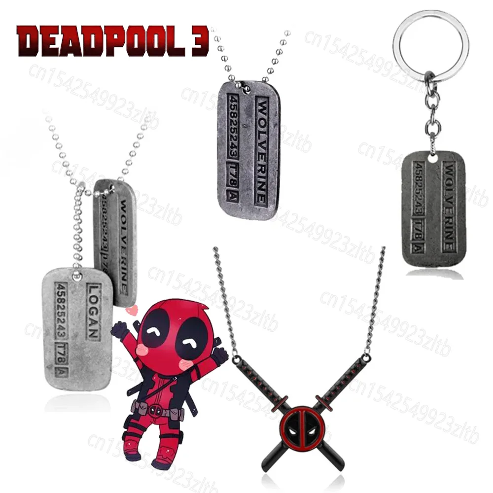 Disney Movie Deadpool 3 Character Necklace Deadpool&Wolverine Creative Personalized Pendant Decoration Accessories Holiday Gifts