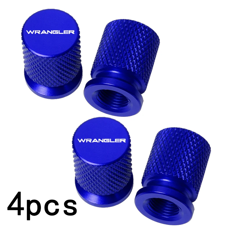 For Jeep Wrangler JK JL TJ YJ Accessories 4pcs Car Wheel Tire Valve Caps Tyre Stem Covers Airdust Waterproof