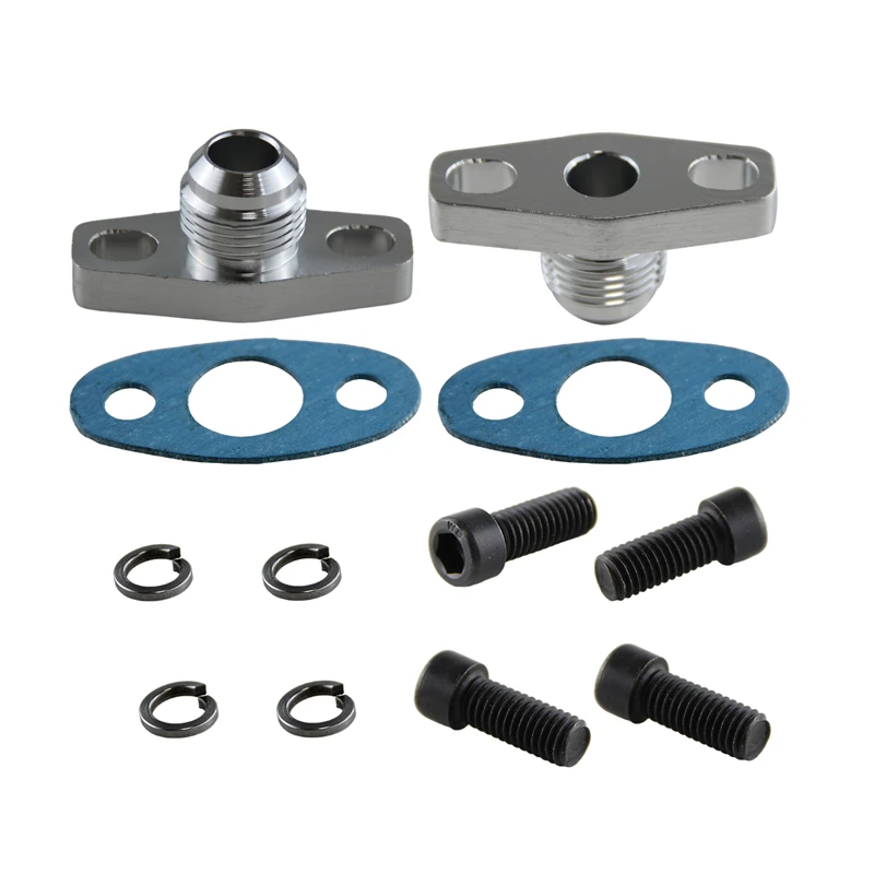 2PCS AN10 Turbo Oil Return Drain Flange Adapter Kit For Garrett T25 T28 T30 T35 GT28 GT30 GT35 GT40 GT47 GT50 GT55