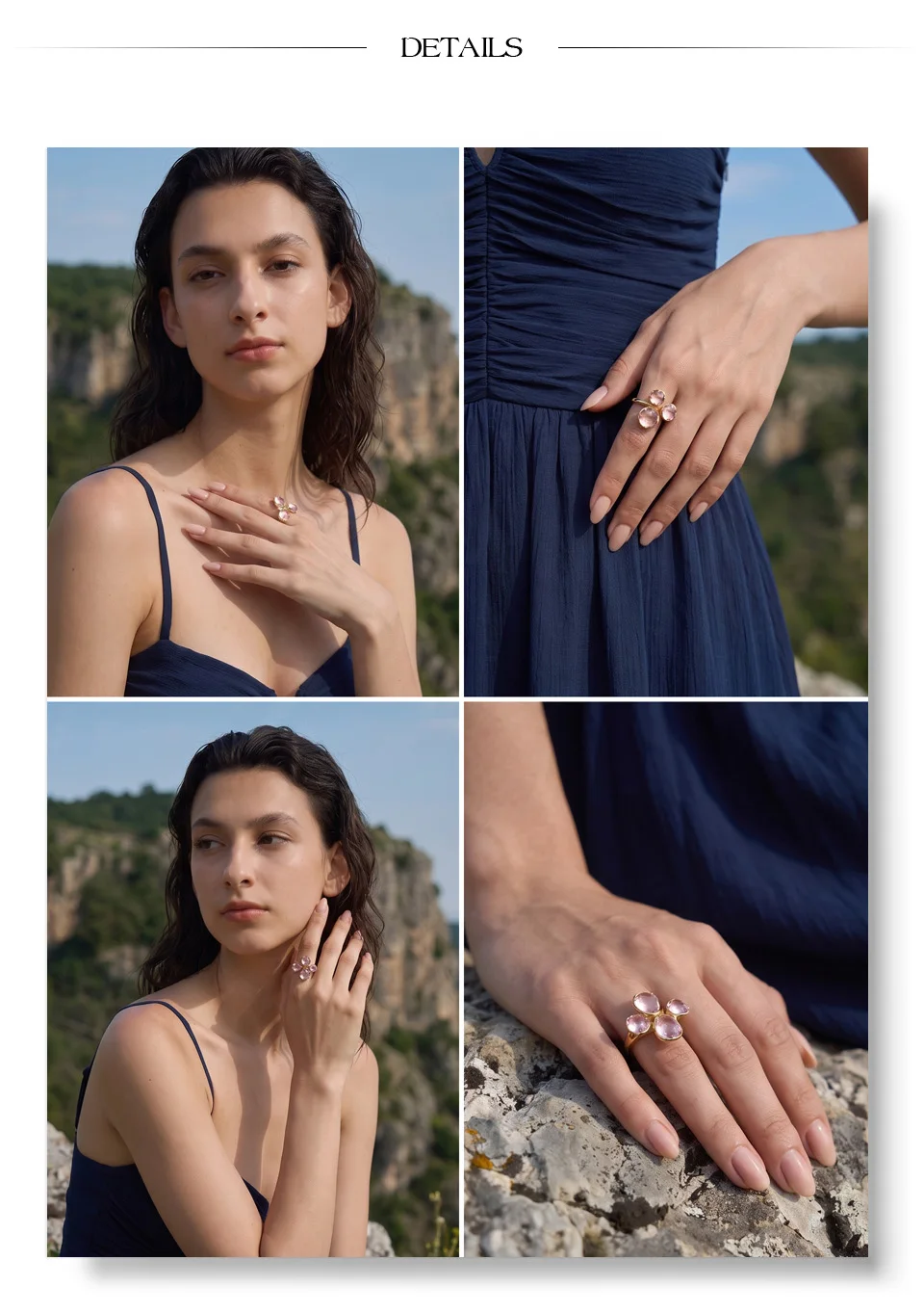 Yhpup 2026 Mehrfarbiger K9-Kristall-Quadrat-Ring für Damen, verstellbar, 18 Karat Goldfarbe, PVD-beschichtet, glänzender, exquisiter Schmuck – Detail 6
