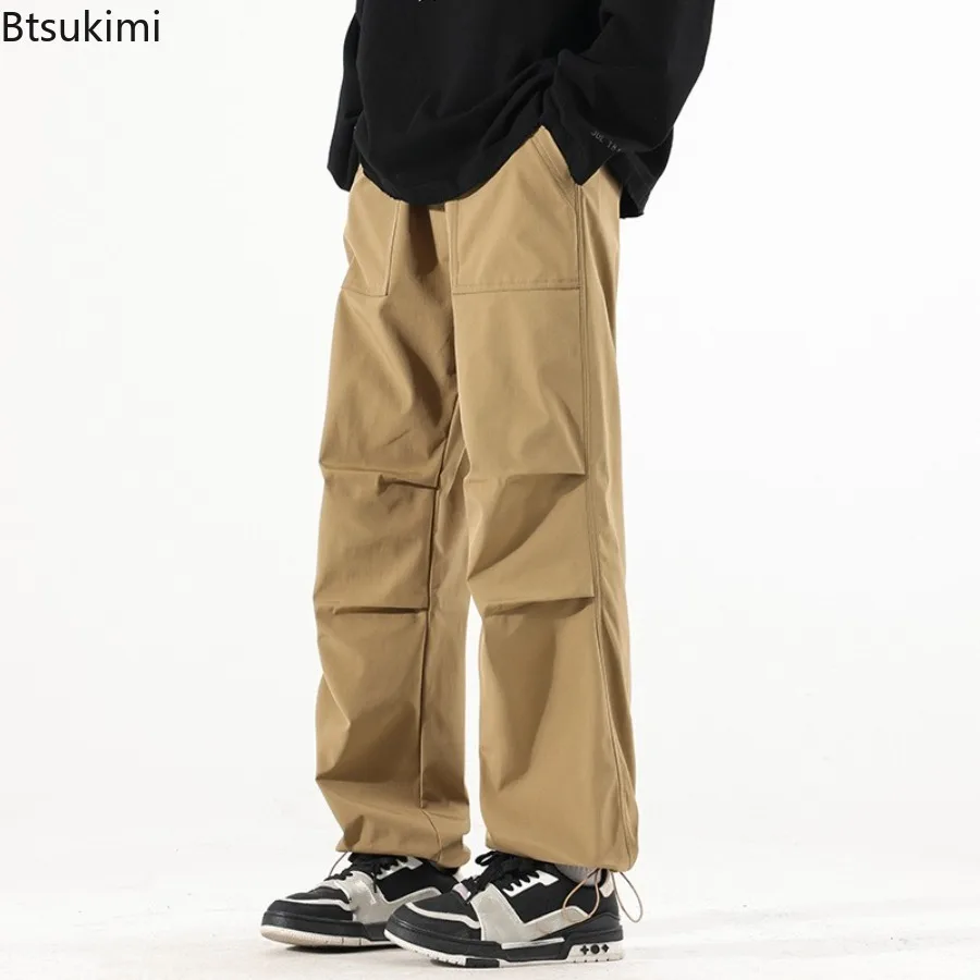 

Новые брюки-карго, мужские свободные прямые повседневные брюки, модная универсальная рабочая одежда, весенне-осенние мужские спортивные брюки для бега на открытом воздухе