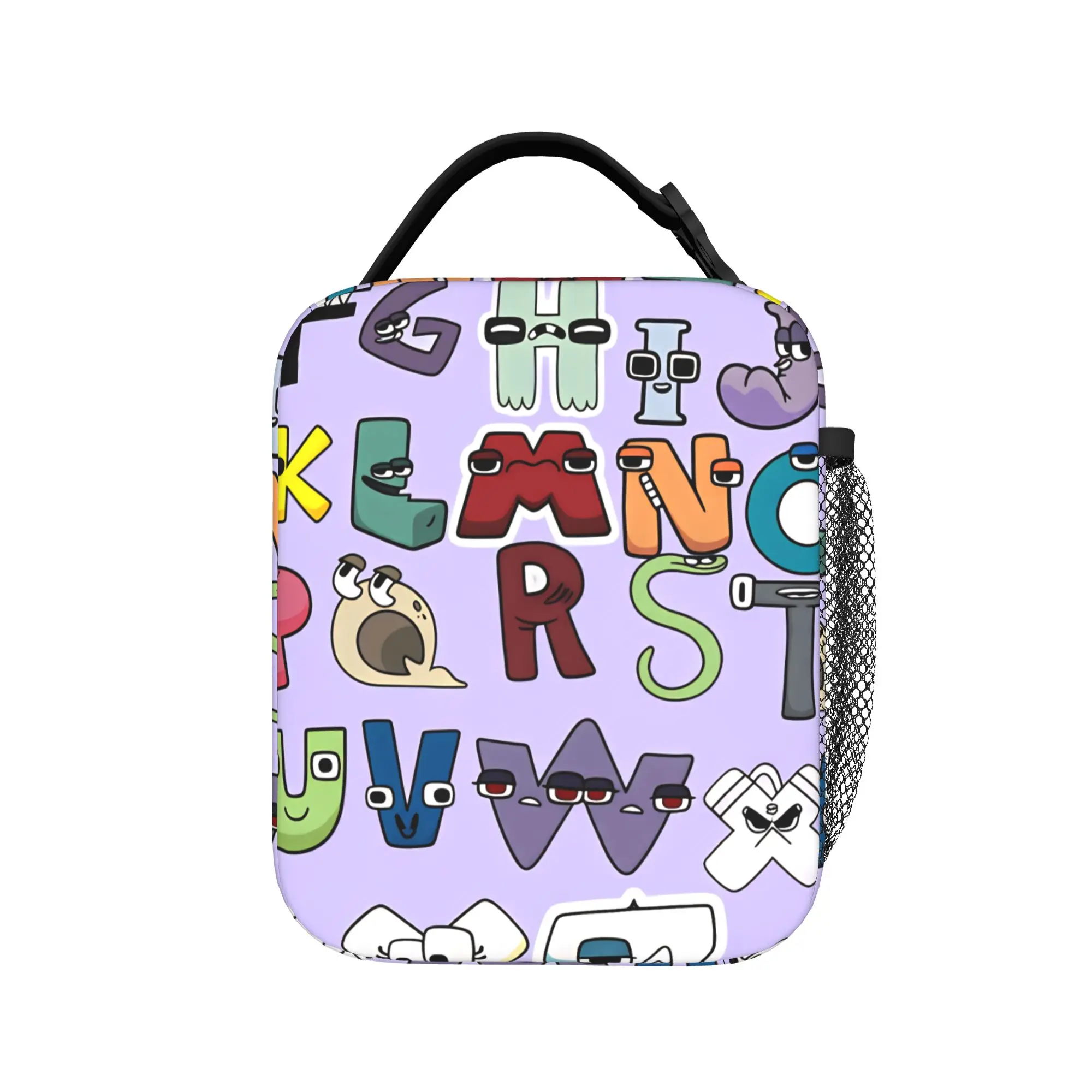 Alphabet Lores  Lunch Bag  Portable Lunch Box Adult School Graphic Cooler Bag Fun Oxford Tote Food Bags