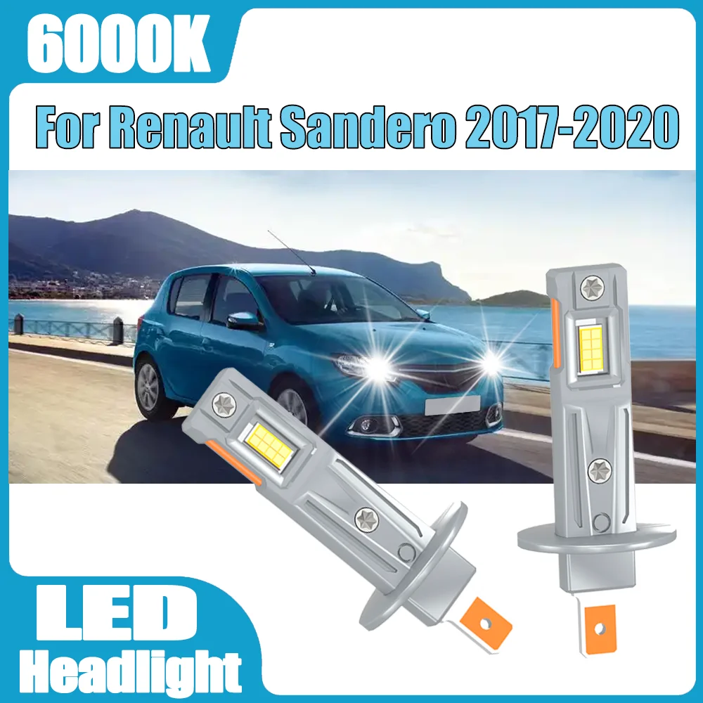

2PCS 6000K Super White 3570 CSP Chips H1 LED Headlight Car Bulbs 30000LM High Power Plug and Play For Renault Sandero 2017-2020