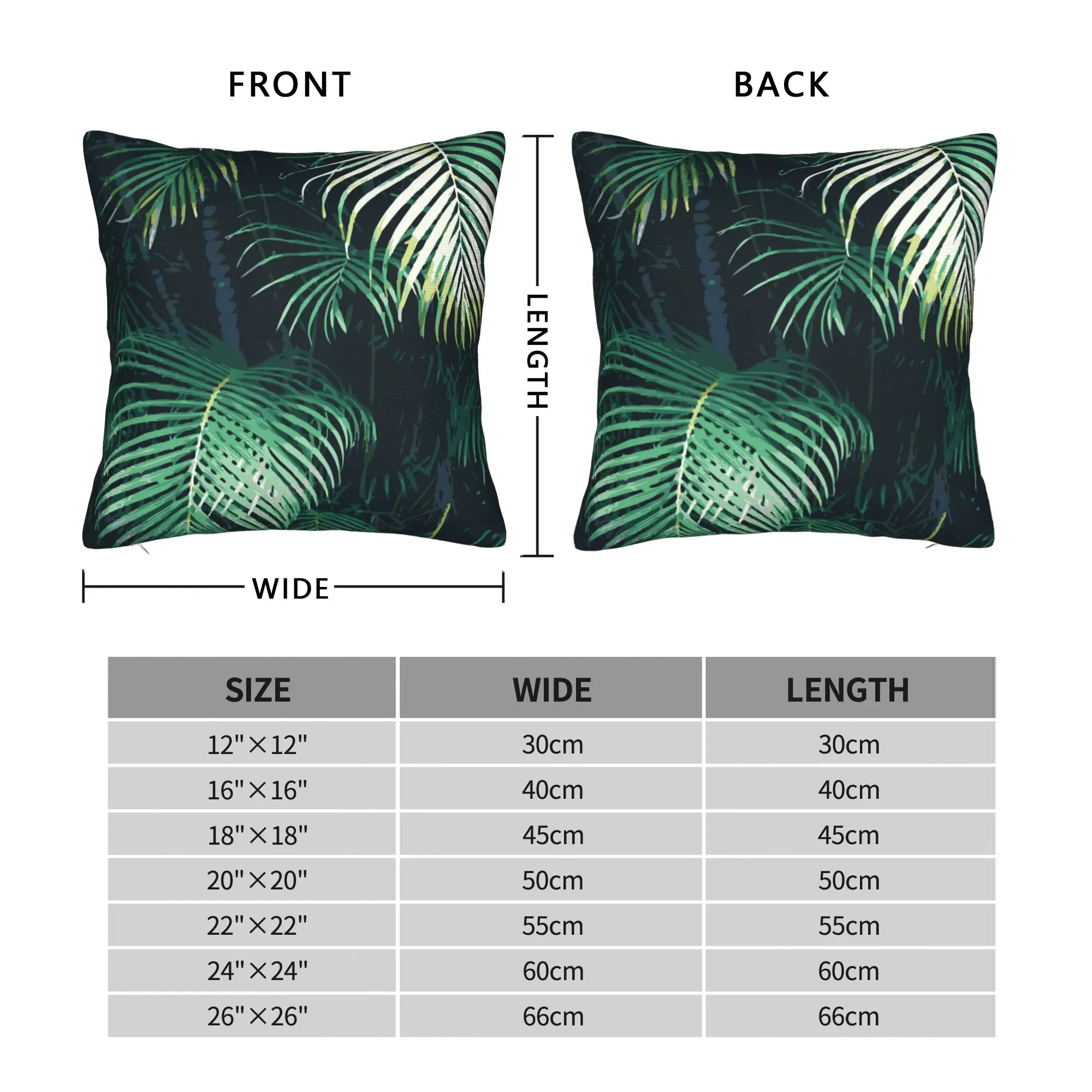 Tropical Palm Leaves Pillowcase Cushion Cover Decor Coconut Botanical Green Plant Pillow Case Cover Chair Square 45*45cm
