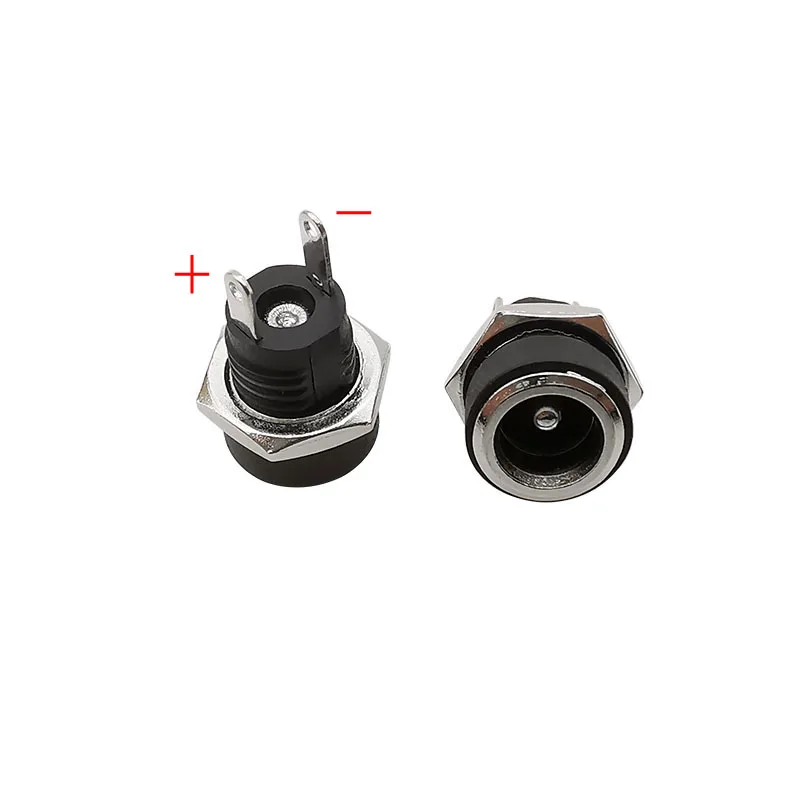 10/5/2Pcs 5.5 x 2.1mm DC Power Supply Female Jack Panel Mount Connector 5.5*2.1mm DC Socket Plug 2 Leg Terminal Plug Adapter