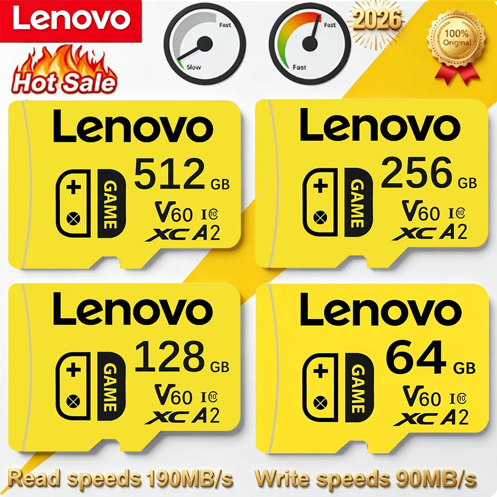 Lenovo Micro SD Card UHS-I V30 Super Speed 512GB 256GB 128GB 64GB 32GB Highly Rated for Dash Cam Laptop Action Camera Smartphone