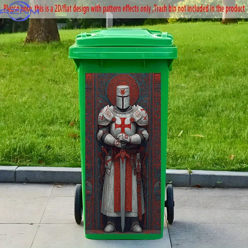 1pc of 2D Pattern Printing Sticker for Kitchen Trash Bins, Measuring , Featuring a Knights Templar Theme, Suitable for Modern