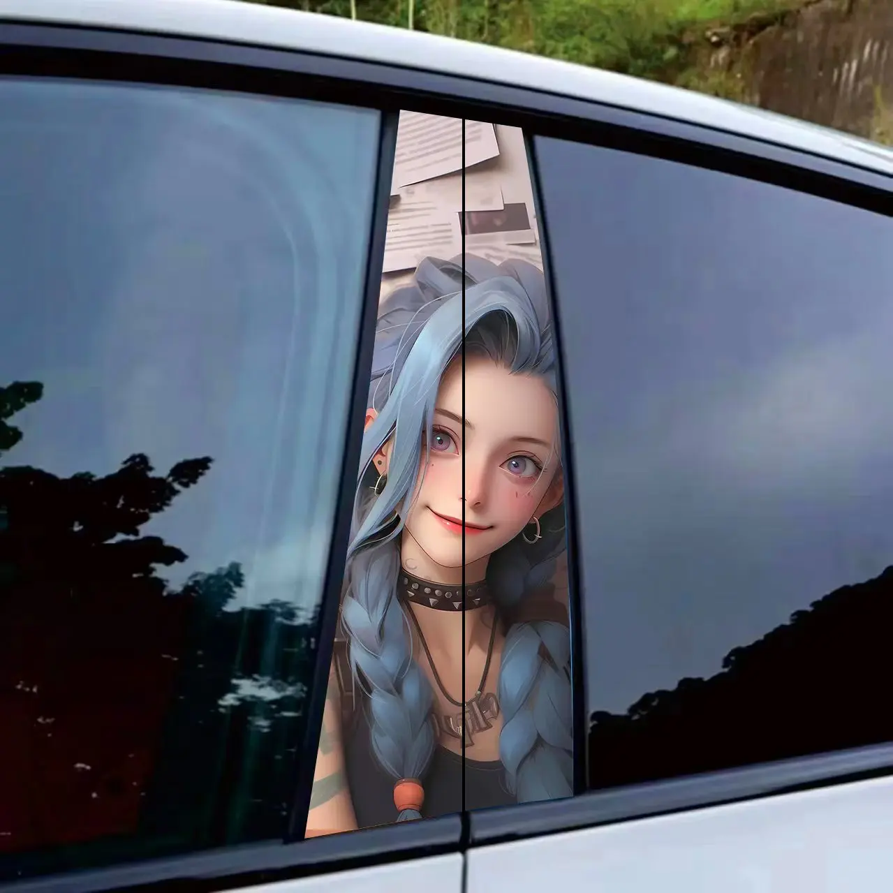 

Car center pillar sticker decorative sticker window B-pillar protective film personalized sticker painted bright strip