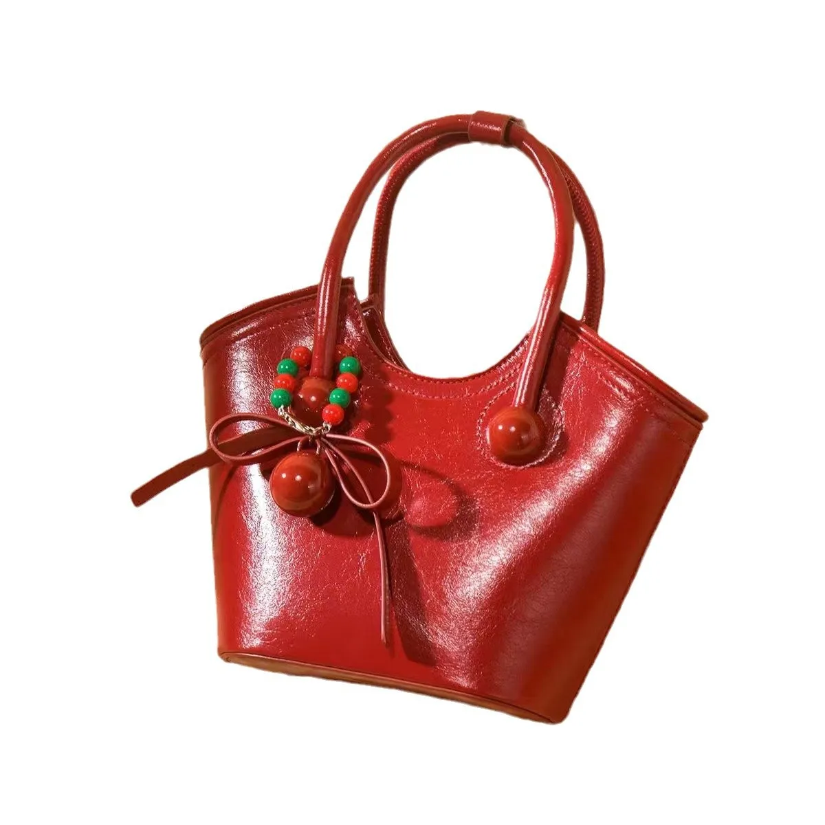 2026 Fashionable Women's Red Handbag Versatile Casual Shoulder Bag Oil Wax Leather Crossbody Mini Bags for Women Designer view 2