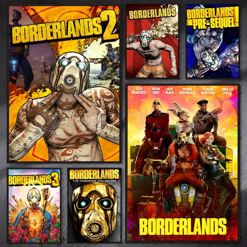 Game B-BORDERLANDS Poster Waterproof Sticky Wall Art Print For Bedroom Living Room Hallway Bar Home Decor