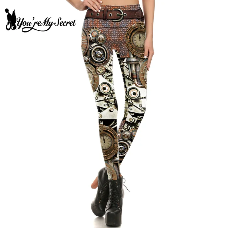 [Sei il mio segreto] Leggings da donna Stampa 3D Modello di cartone animato Pantaloni skinny Pantaloni da yoga casual Modello punk Vestito da donna