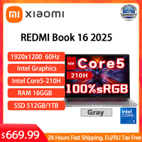 Xiaomi Laptop REDMI Book 16 2025 Intel C5-210H 16GB 512GB 16inch 60Hz Screen Slim Office Notebook