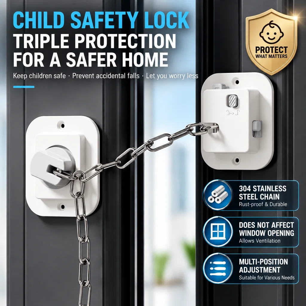 2/4SET Child Proof Door Lock, Adjustable Latch, Cat Door Latch, 3M Adhesive, For Baby, Dementia & Pets, No Tools Needed