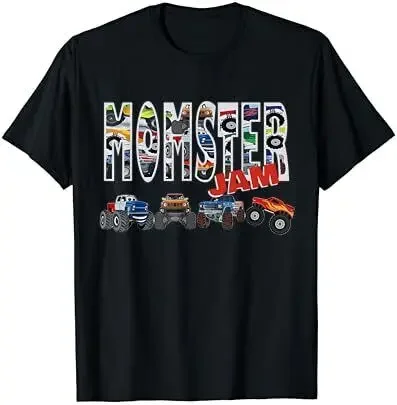 Monster Truck Jam Mom Momster Boy Mama Birthday Mothers Day T-Shirt