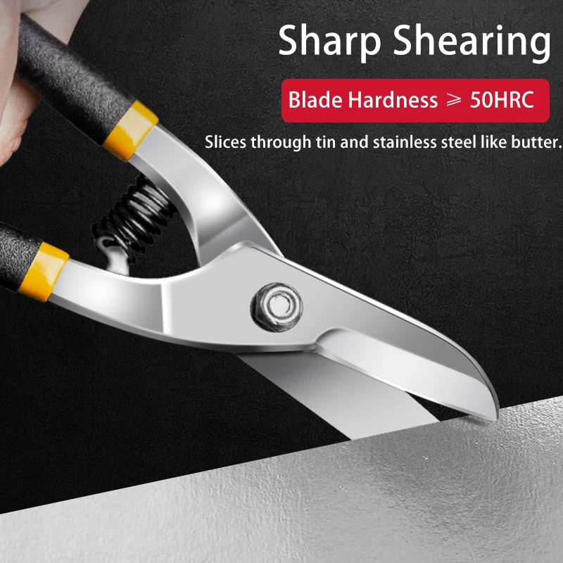 Heavy Duty 8 10 12 14 Inch Tin Snips Alloy Steel Hand Tool Stainless Steel Sheet Metal Cutter Industrial Construction Tool