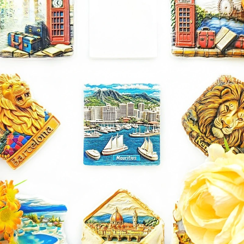 Mauritius Port Louis Fridge Magnet - Vibrant 3D Harbor City Souvenir Unique Island Capital Gift for Travel & Tropical Decor