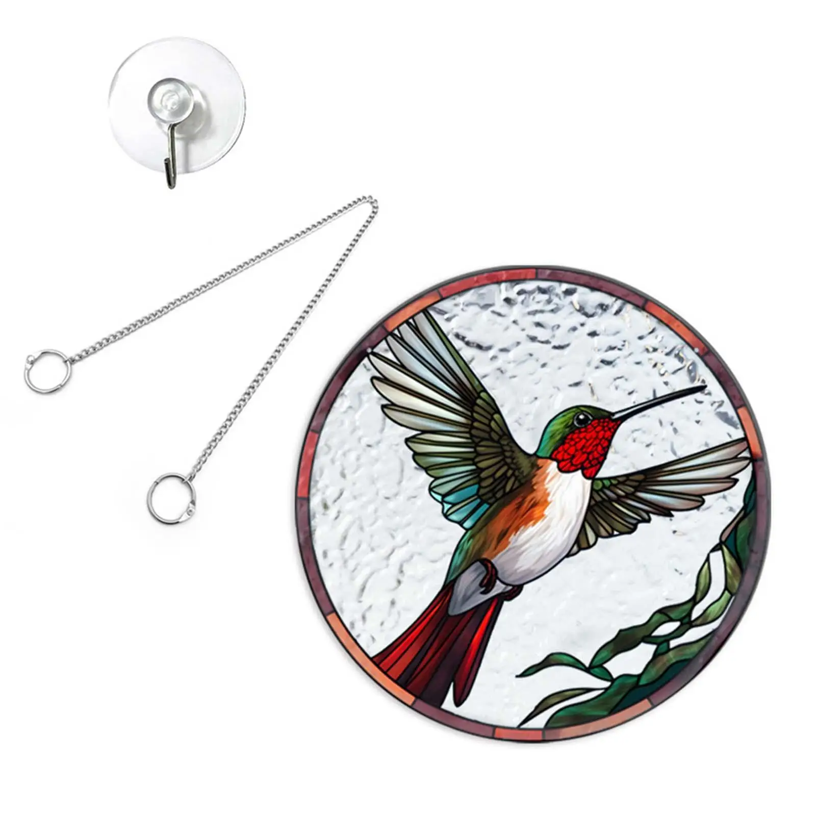 Acrylic Stained Glass Bird Hanging Panel for Window Decor Indoor Outdoor Home Office Wall Art Gift
