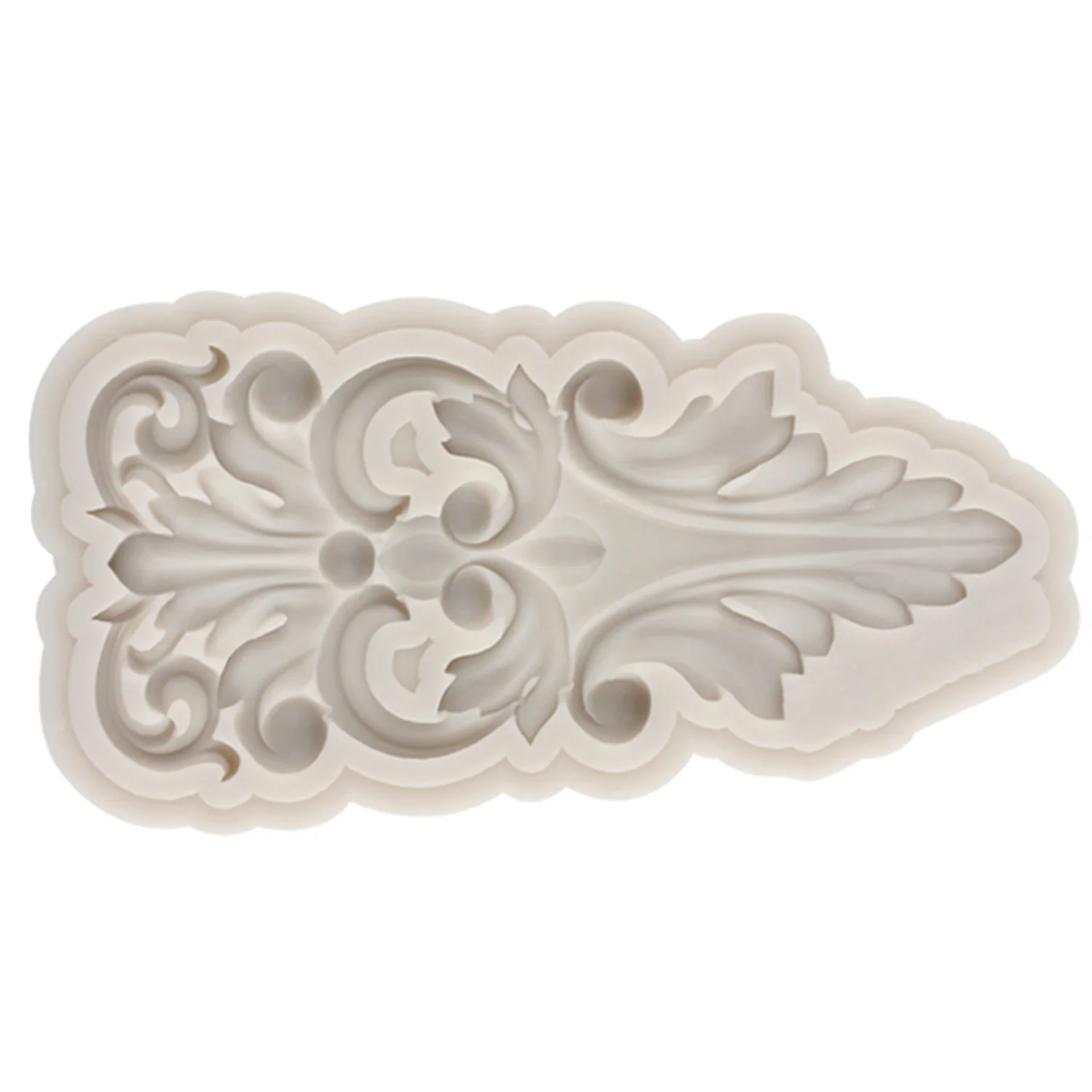 Craft Scroll Relief Border Silicone Mold Leaves Cupcake Topper Fondant Cake Decorating Tools Candy Clay Chocolate Gumpaste Mould