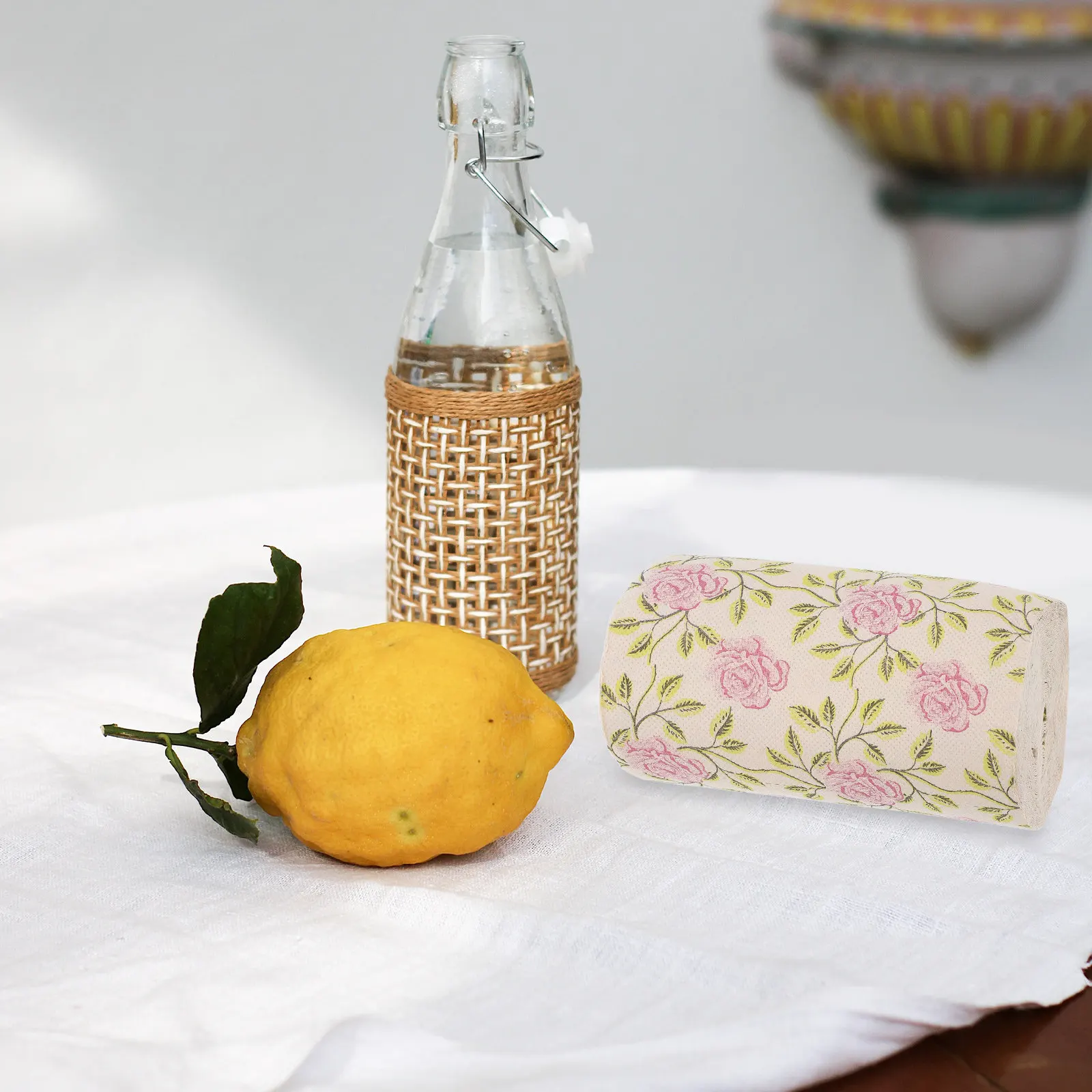 2pcs Rose Print Toilet Paper Soft Floral Tissue Roll High Absorbency Decorative Bathroom Tissue For Home Hotel Wedding Party