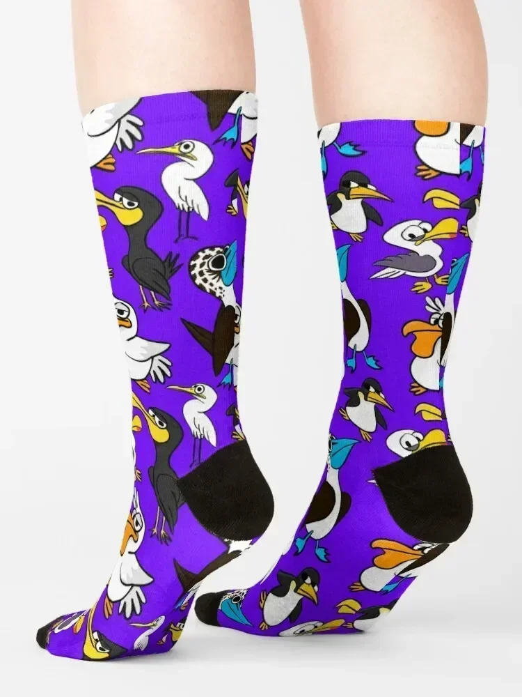 Cartoon Seabird Flock Socks Christmas Wholesale crazy Soccer Woman Socks Men's