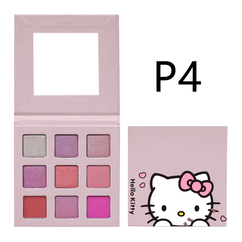 Hello Kitty Eye Shadow Palette Exquisite 9 Colors Student Kawaii Life Daily Necessities Travel Convenient Blush Girlfriend Gift