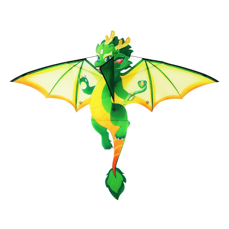 Easy Fly-Cerf-volant dragon vert pour enfants, petit dragon arc-en-ciel, sports de plein air, jouets de plage pour enfants, accessoires de cerfs-volants