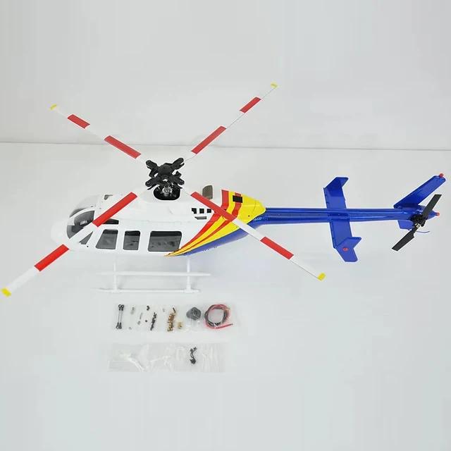 RC Helicopter Fuselage 470 Size BELL 407 Blue White Painting KIT Version Model Toys