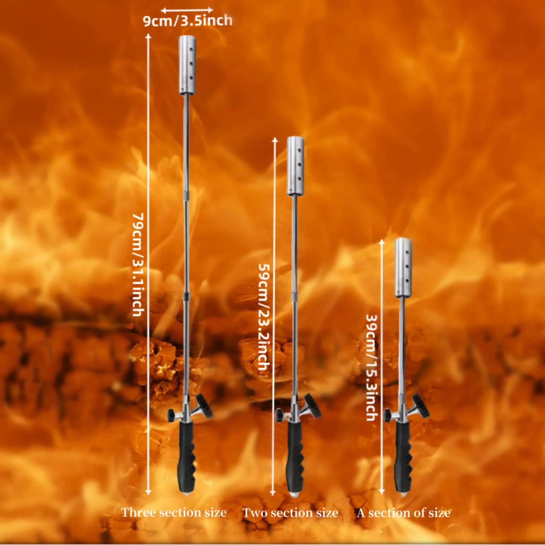 Portable Butane Gas torch, Professional Portable Torch with Detachable Combustion Pipeline, Outdoor Igniter, Grass Burning Gun.