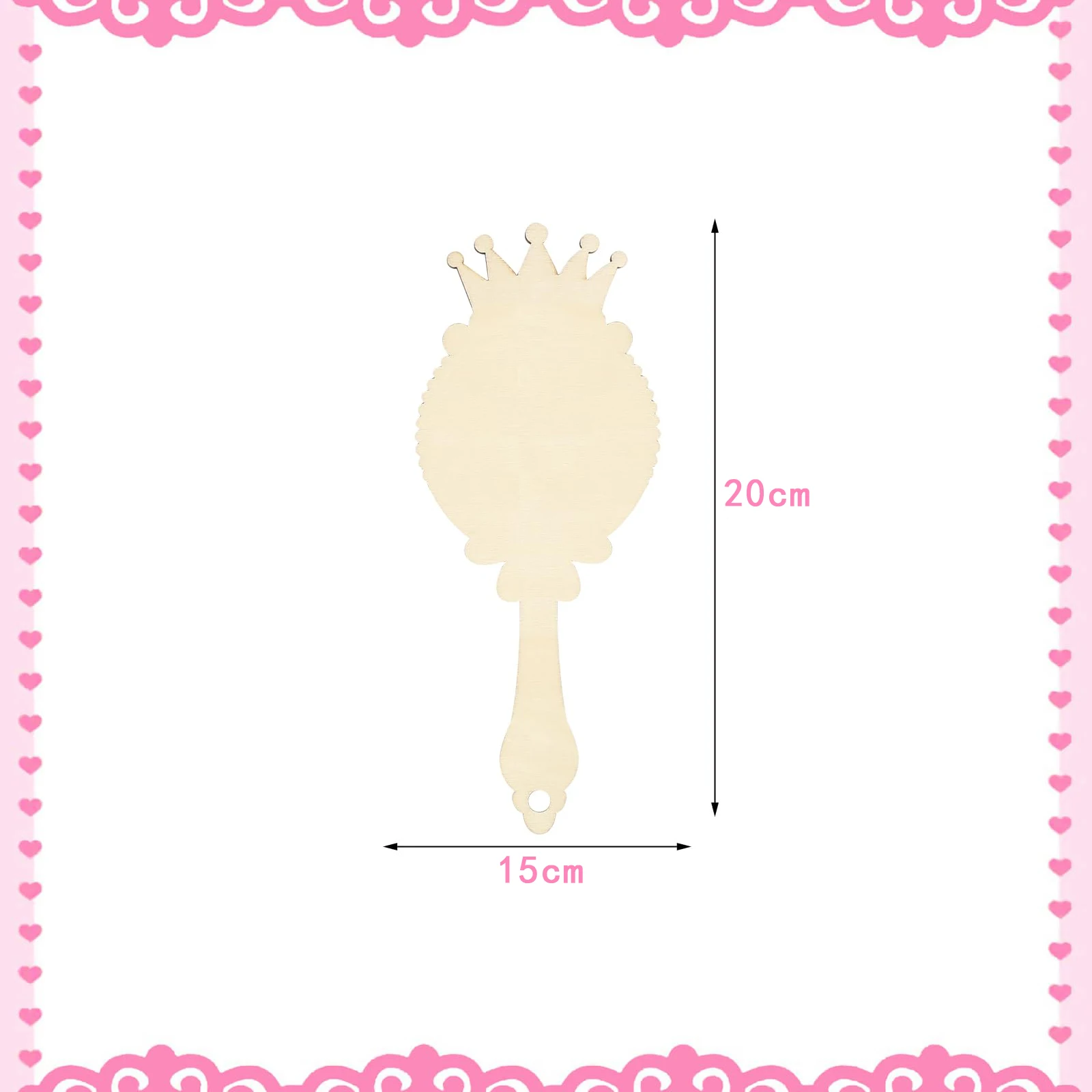 12pcs Wooden Mirror Craft for Kids Decorate You Own Princess Mirrors DIY Paint Wooden Hand Mirror  Birthday Gift Party Supplies