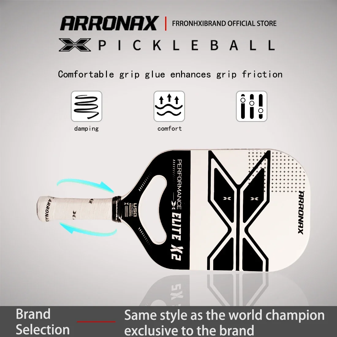 ARRONAX Hot Selling Thermoformed Pickleball Paddle High Quality Carbon Fiber Composite Spin 13mm Pickleball Paddle