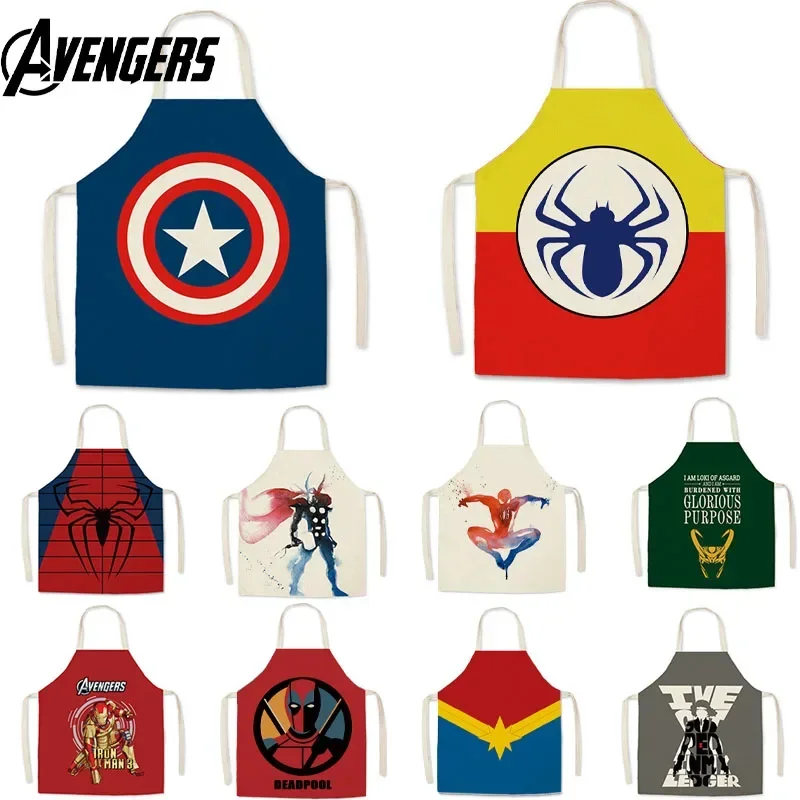 Marvel Avengers Kitchen Apron funny Cartoon Figure SuperHero adults children Household Cooking Aprons Dinner Cooking BBQ Apron