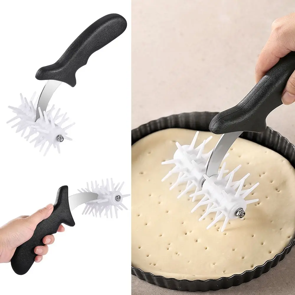 Plastic Handle Biscuit Pie Hole Puncher Lattice Craft Roller Pin Punch Pizza Pastry Dough Crimper Tools Pizza Rolling Pin