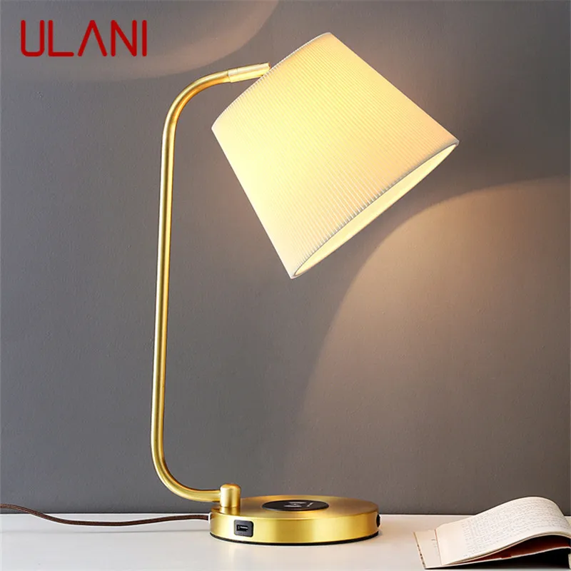 ULANI  Nordic Brass Table Lamp Modern Simplicity Living Room Bedroom Study LED Originality  Desk Light