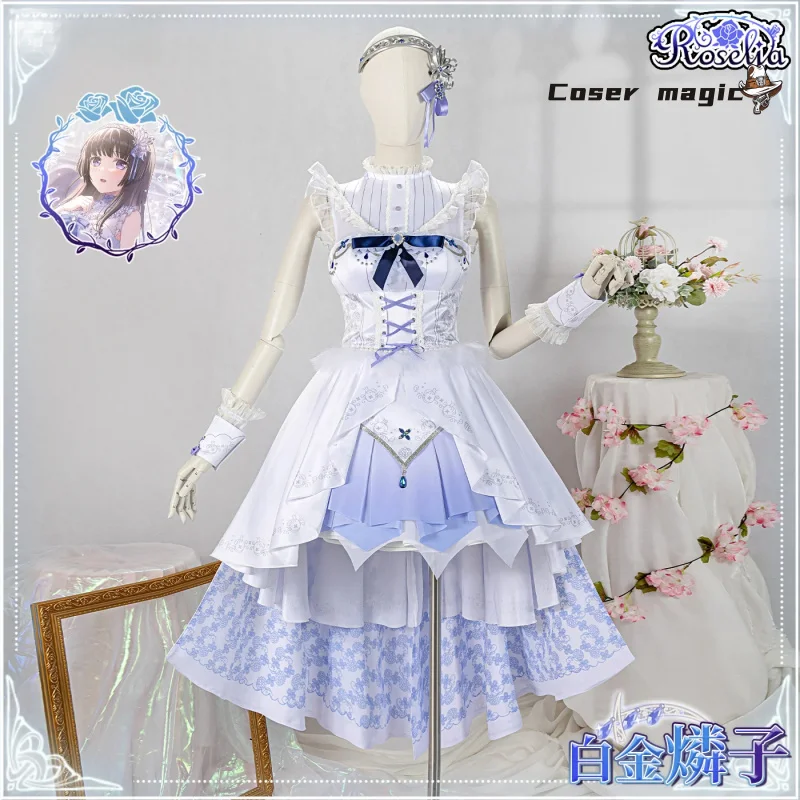 

Anime BanG Dream! Roselia Crown Series Rinko Shirokane Cosplay Costume Uniform Halloween Party for Women Men Carnival Props
